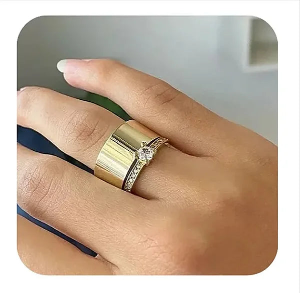 Par de Alianças Reta 10mm+Solitario💍