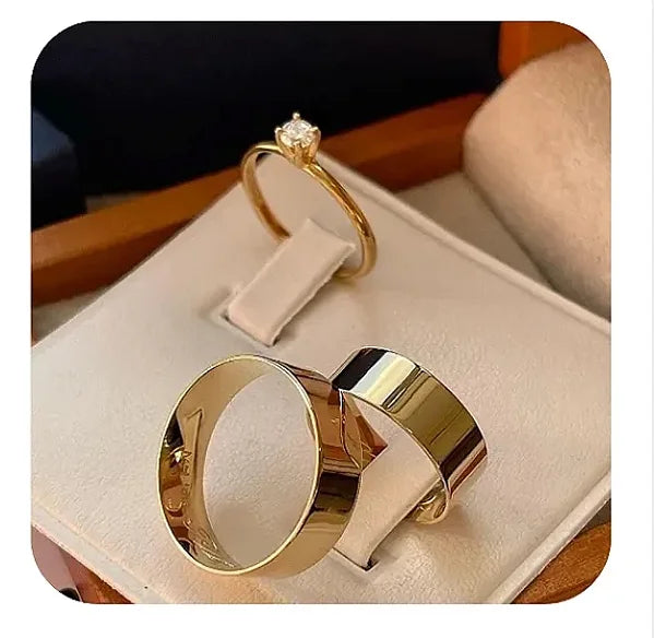 Par de Alianças Reta 8mm+Solitario de brinde💍